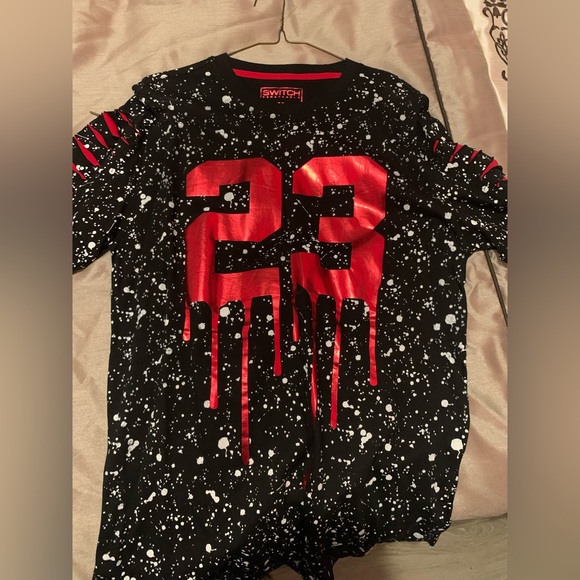 SWITCH REMARKABLE Red drip 23 long sleeve crewneck sweater - Picture 2 of 4